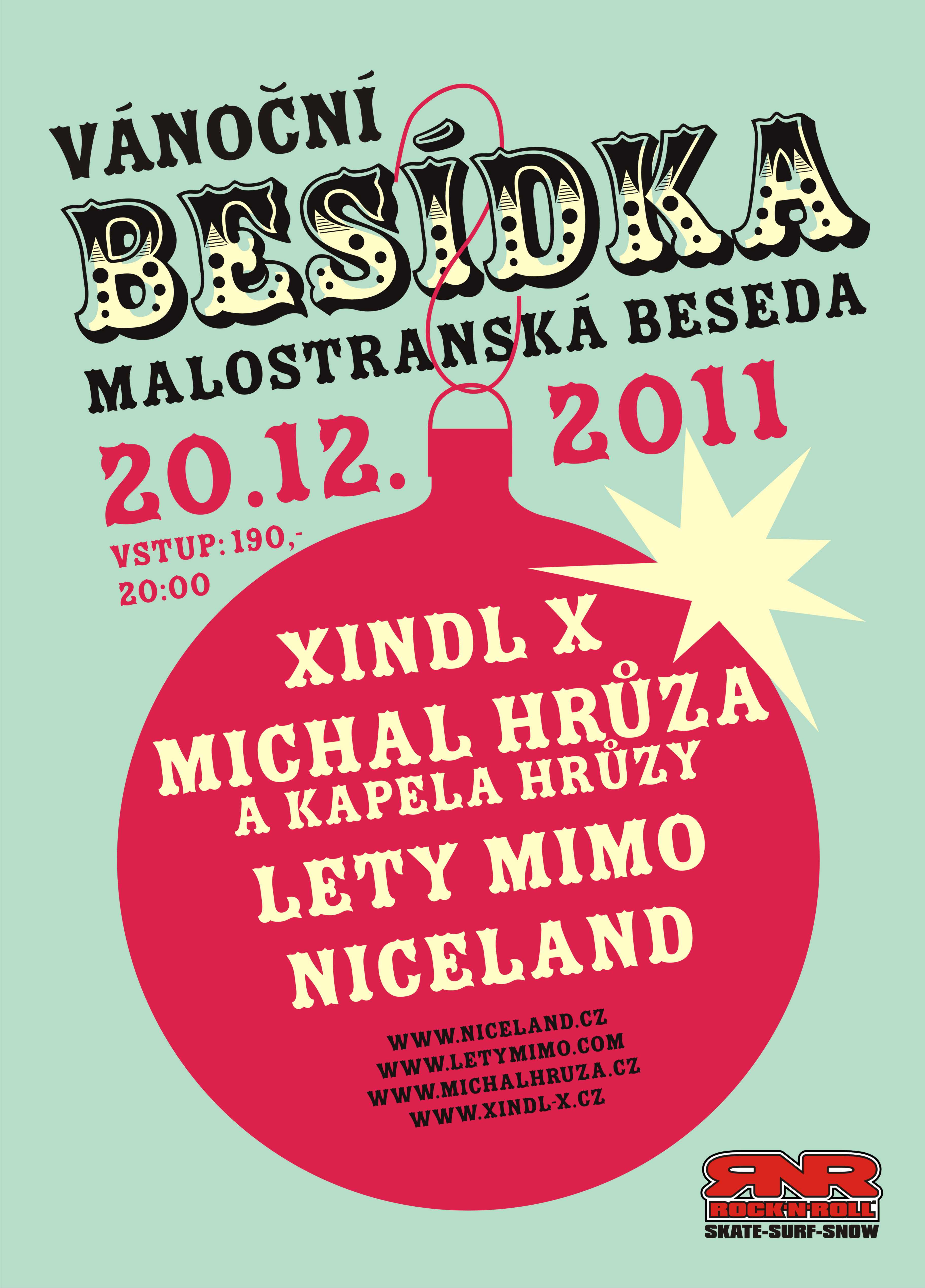 Michal Hrůza, Xindl X, NiceLand a Lety Mimo pořádají akustickou vánoční besídku